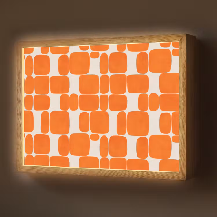 Lightbox - Wandlamp - Patroon - Retro - Oranje — 1