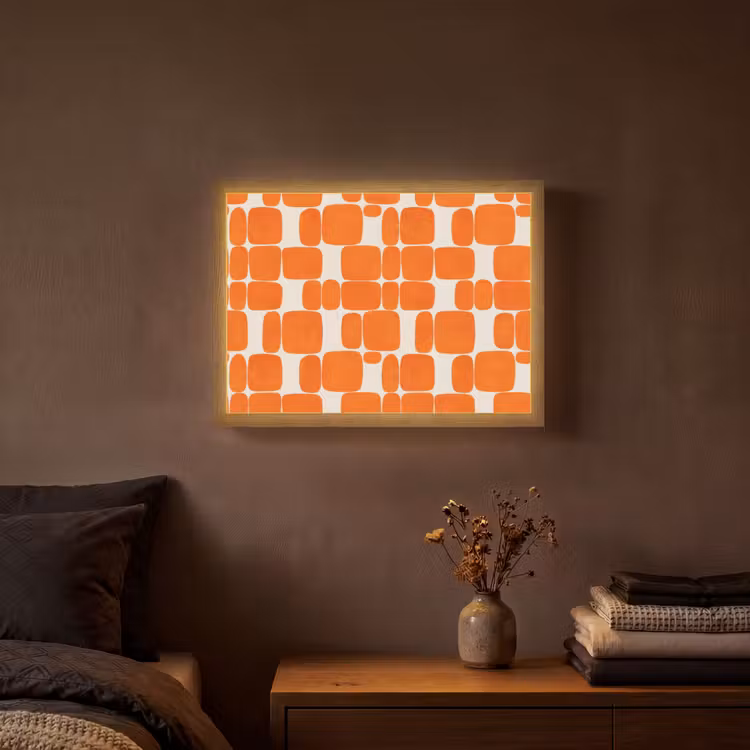 Lightbox - Wandlamp - Patroon - Retro - Oranje — 3