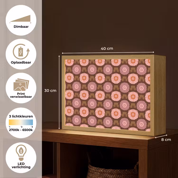 Lightbox - Wandlamp - Retro - Madelief - Roze — 10