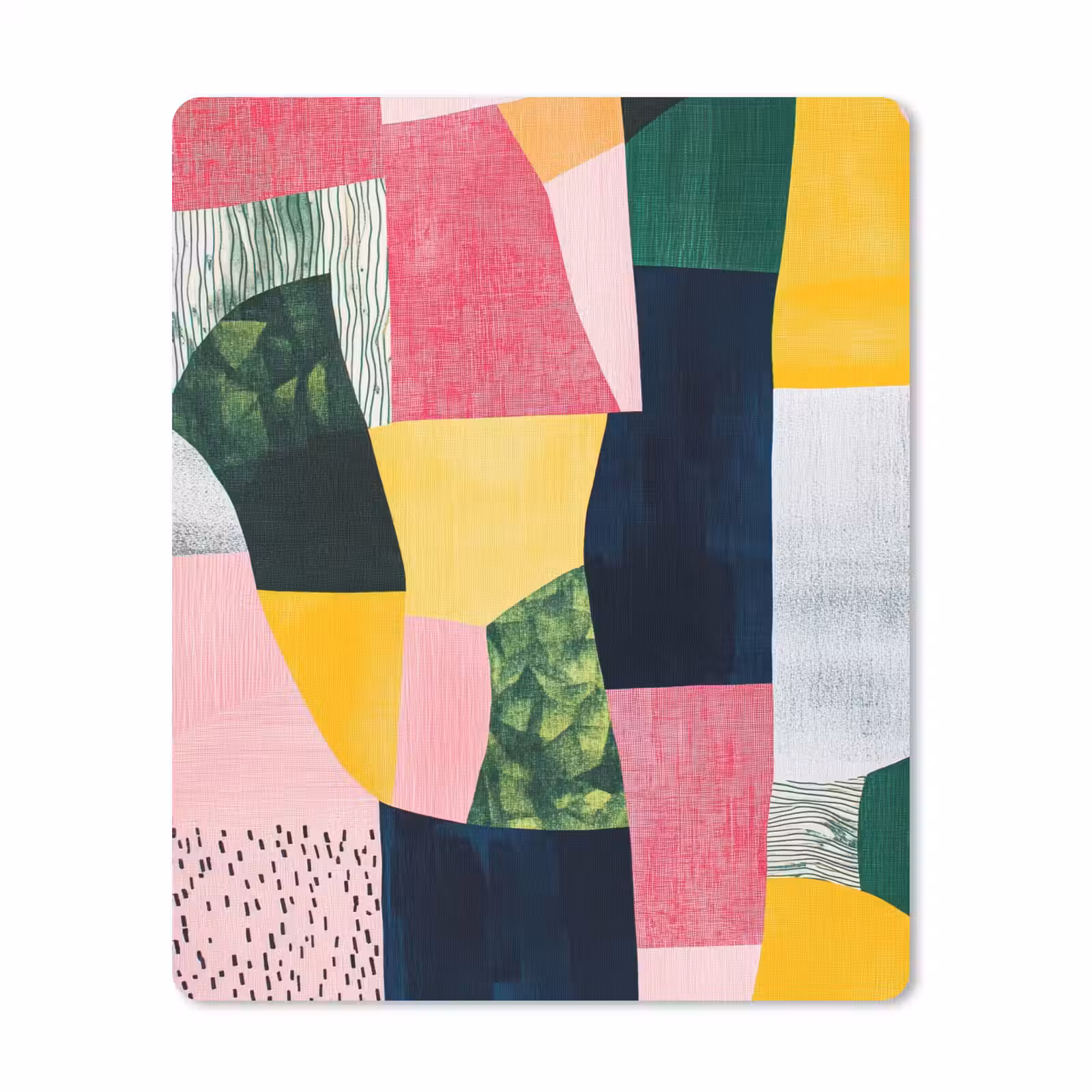Muismat - Abstract - Roze - Lappen - Vormen - Geel — 1