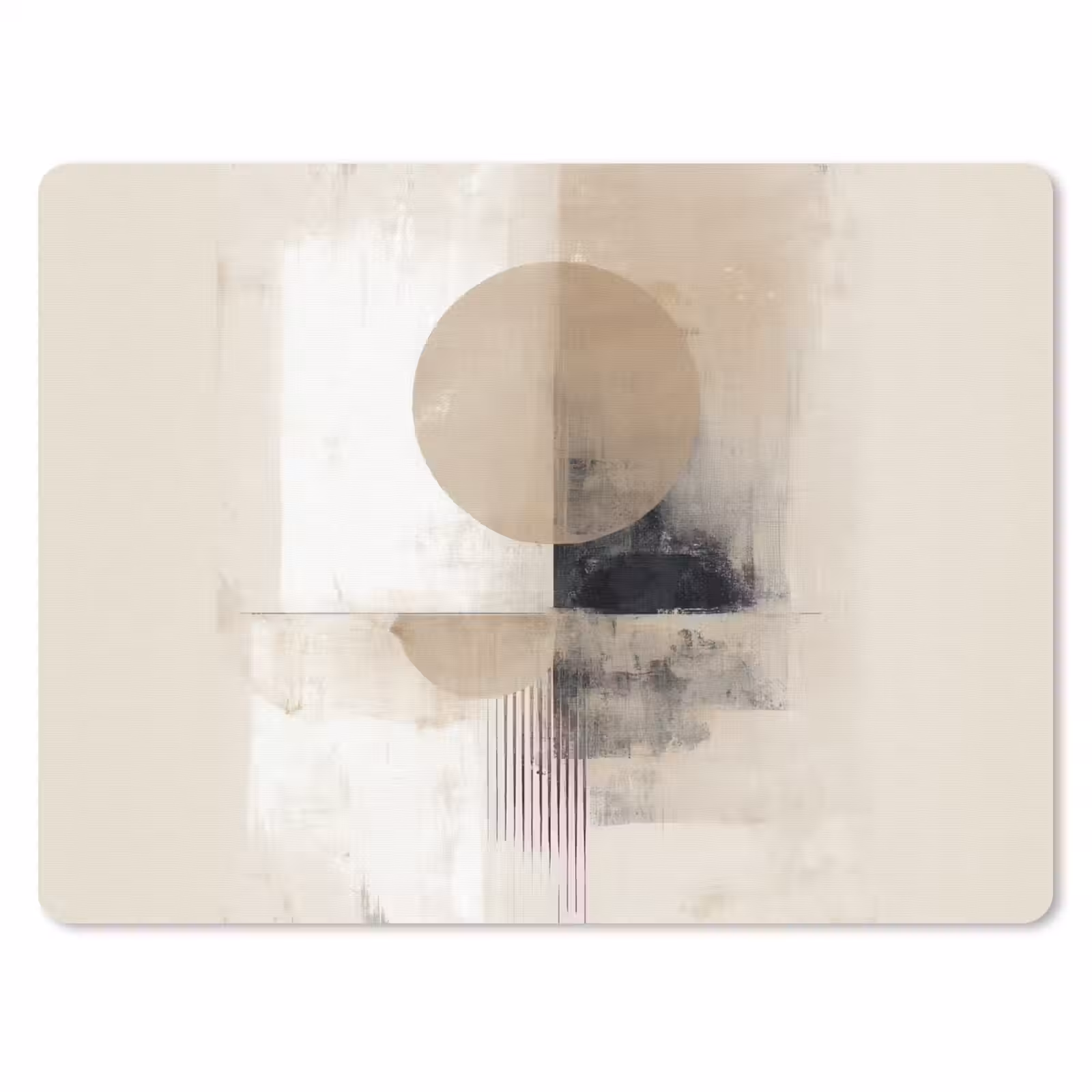 Muismat - Cirkel - Compositie - Diepte - Beige — 1