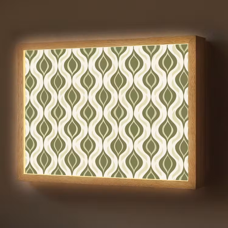 Lightbox - Wandlamp - Patroon - Retro - Groen — 1