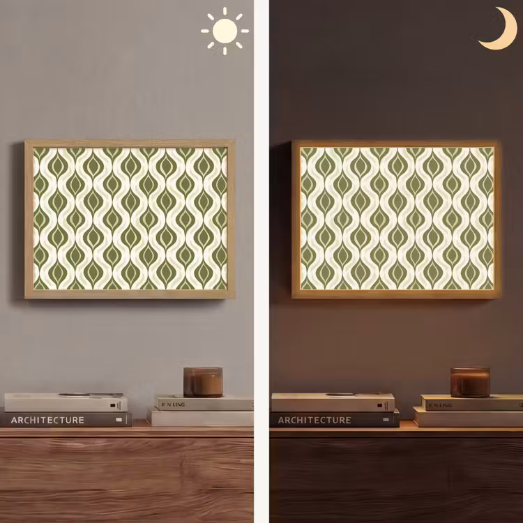 Lightbox - Wandlamp - Patroon - Retro - Groen — 6