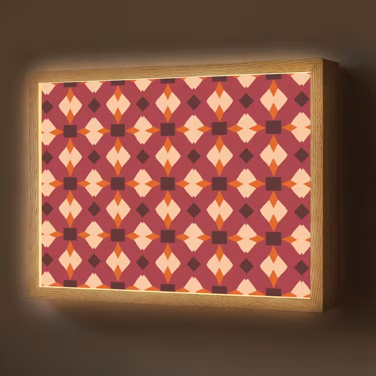 Lightbox - Wandlamp - Retro - Patroon - Kleurrijk — 1