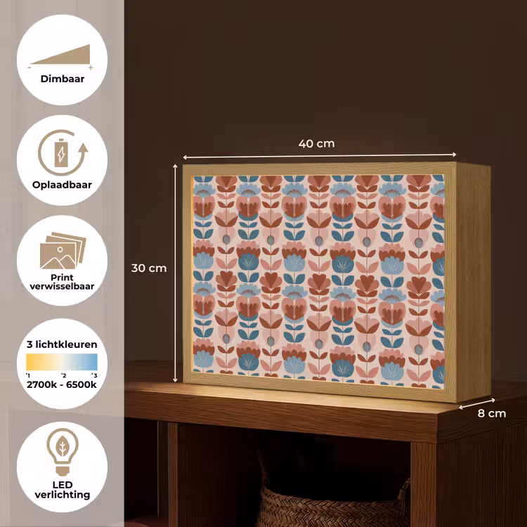 Lightbox - Wandlamp - Vintage - Motief - Kleurrijk — 10