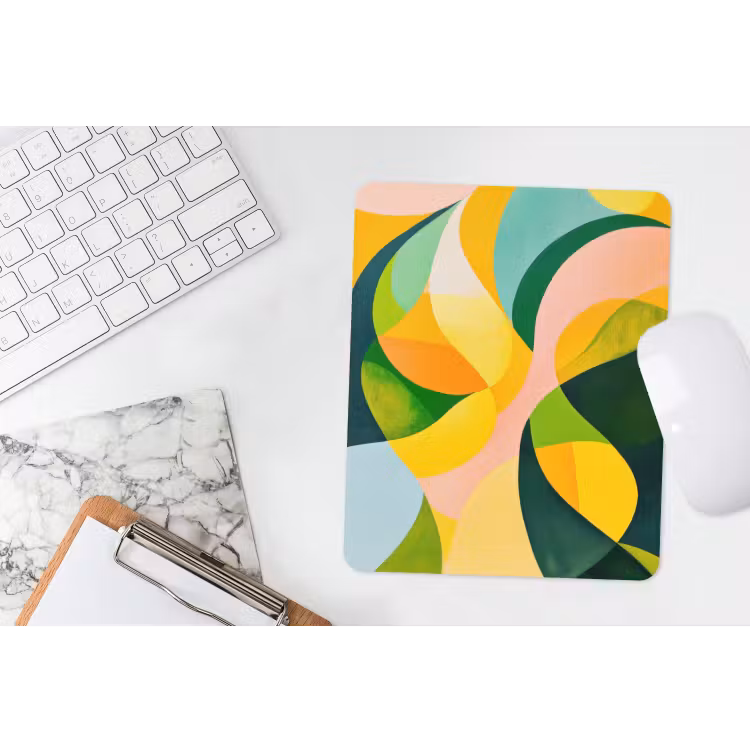 Muismat - Abstract - Geel - Roze - Groen — 4