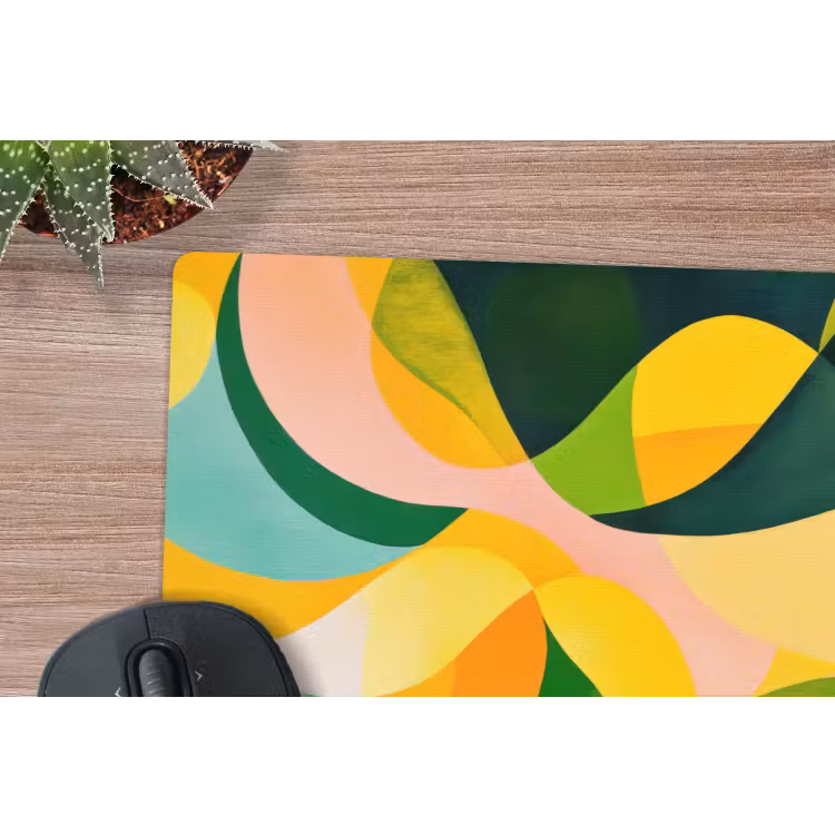 Muismat - Abstract - Geel - Roze - Groen — 5