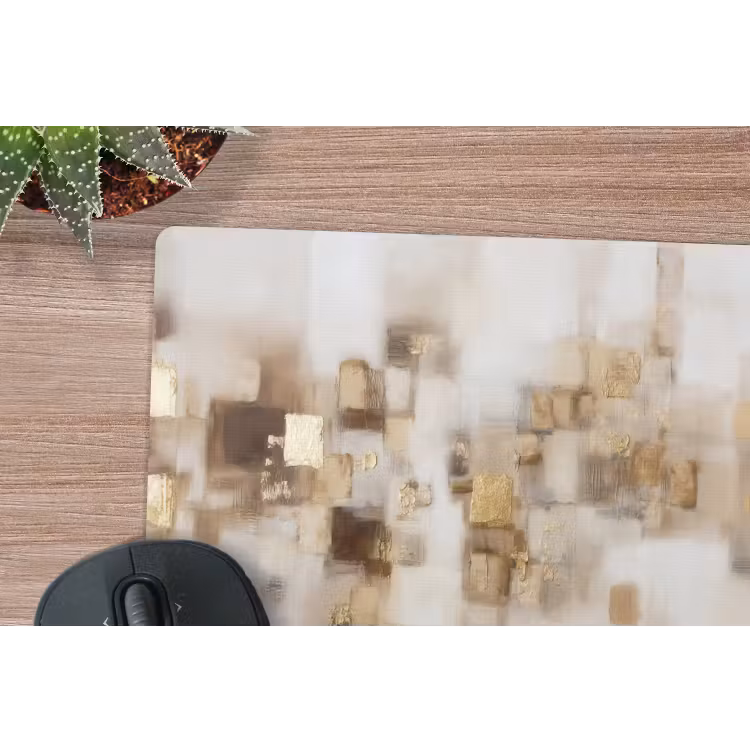 Muismat - Abstracte vierkanten - Aardetonen - Mistig — 4
