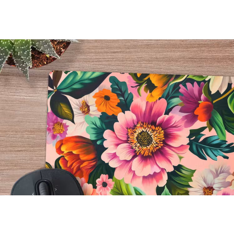 Muismat - Bloemen - Kleurrijk - Roze — 5