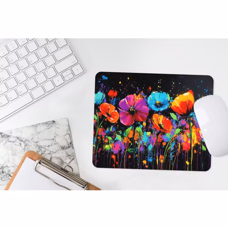 Muismat - Bloemen - Kleurrijk - Spetters — 2