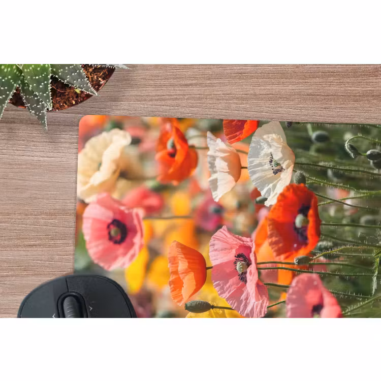 Muismat - Bloemenveld - Klaprozen - Kleurrijk — 5