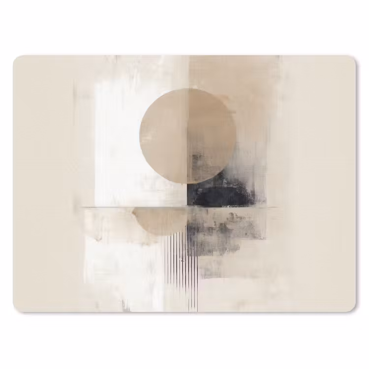 Muismat - Cirkel - Compositie - Diepte - Beige — 1
