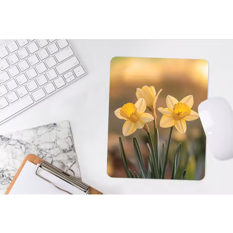Muismat - Bloemen - Geel - Wazig — 4