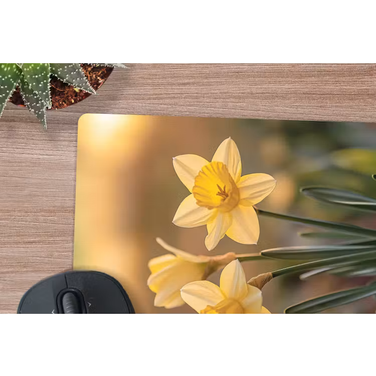 Muismat - Bloemen - Geel - Wazig — 5