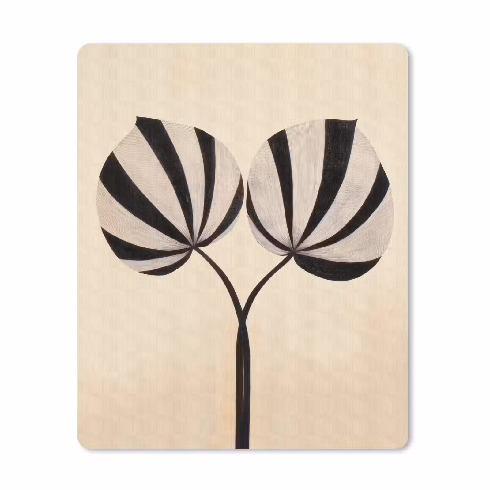 Muismat - Bladeren - Gestreept - Stengel - Beige — 1