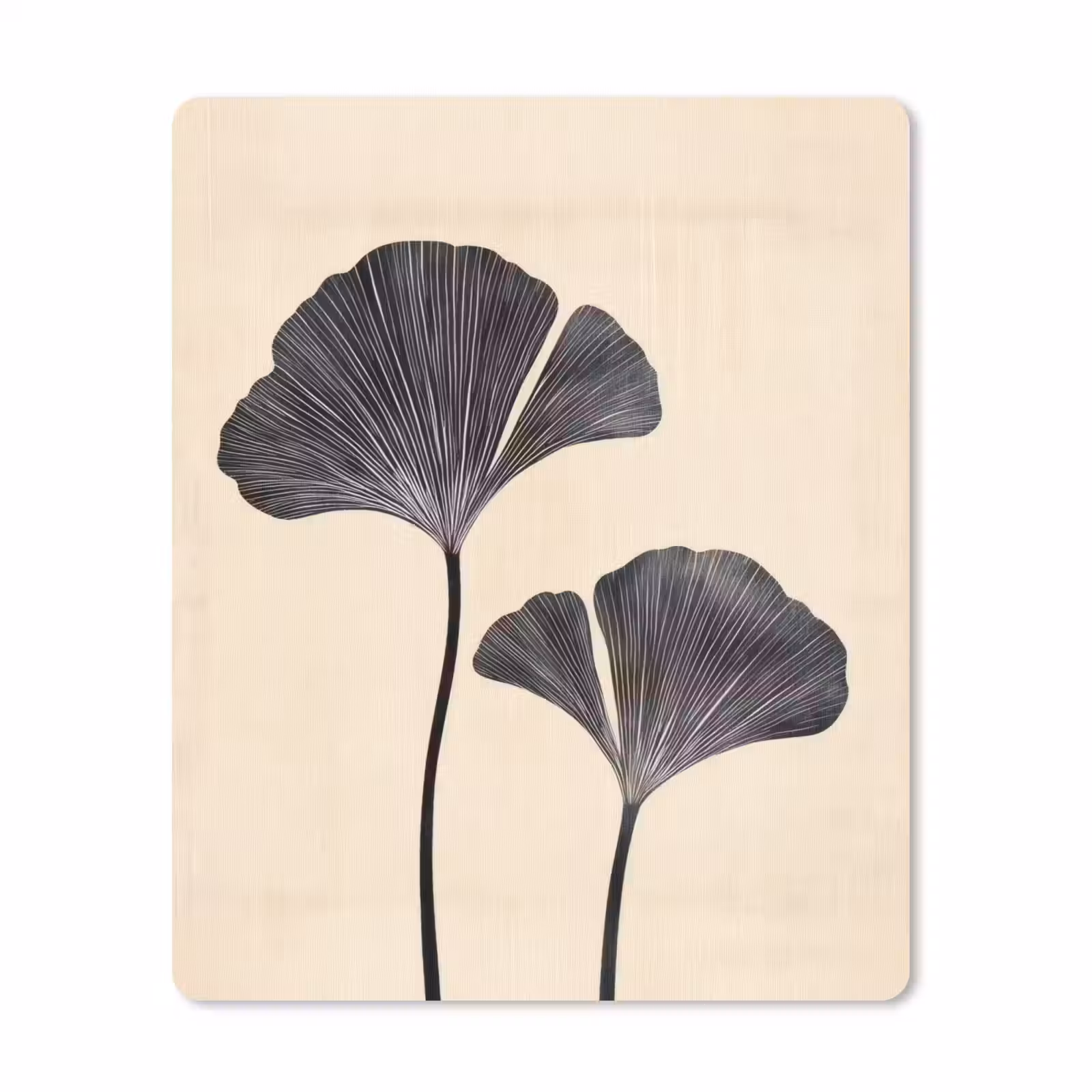 Muismat - Bladeren - Minimalistisch - Zwart — 1
