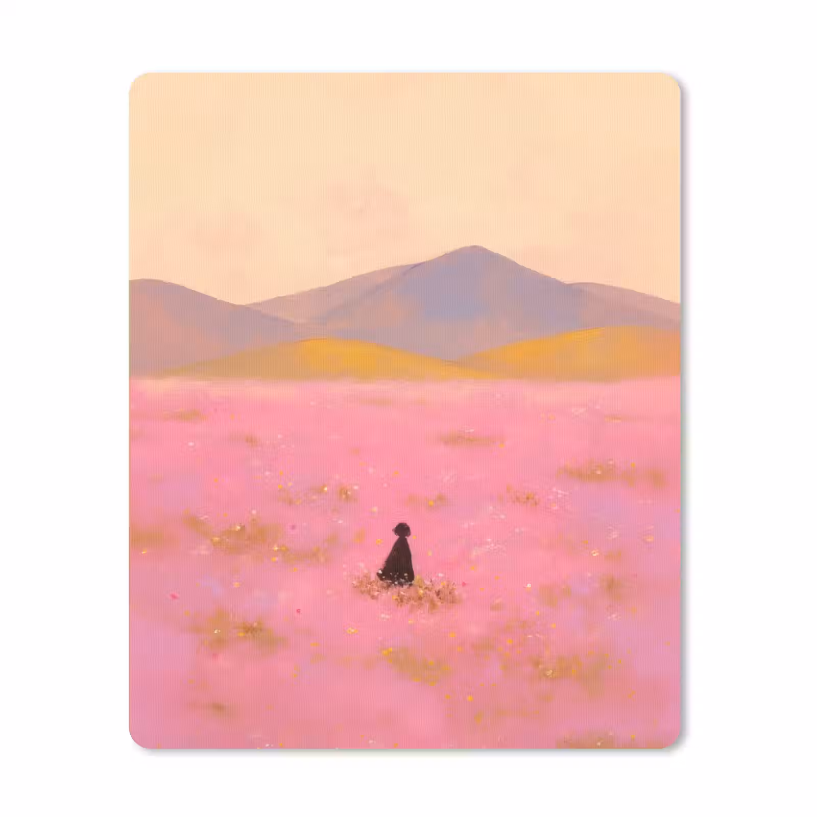 Muismat - Bloemenweide - Heuvels - Silhouet - Roze — 1