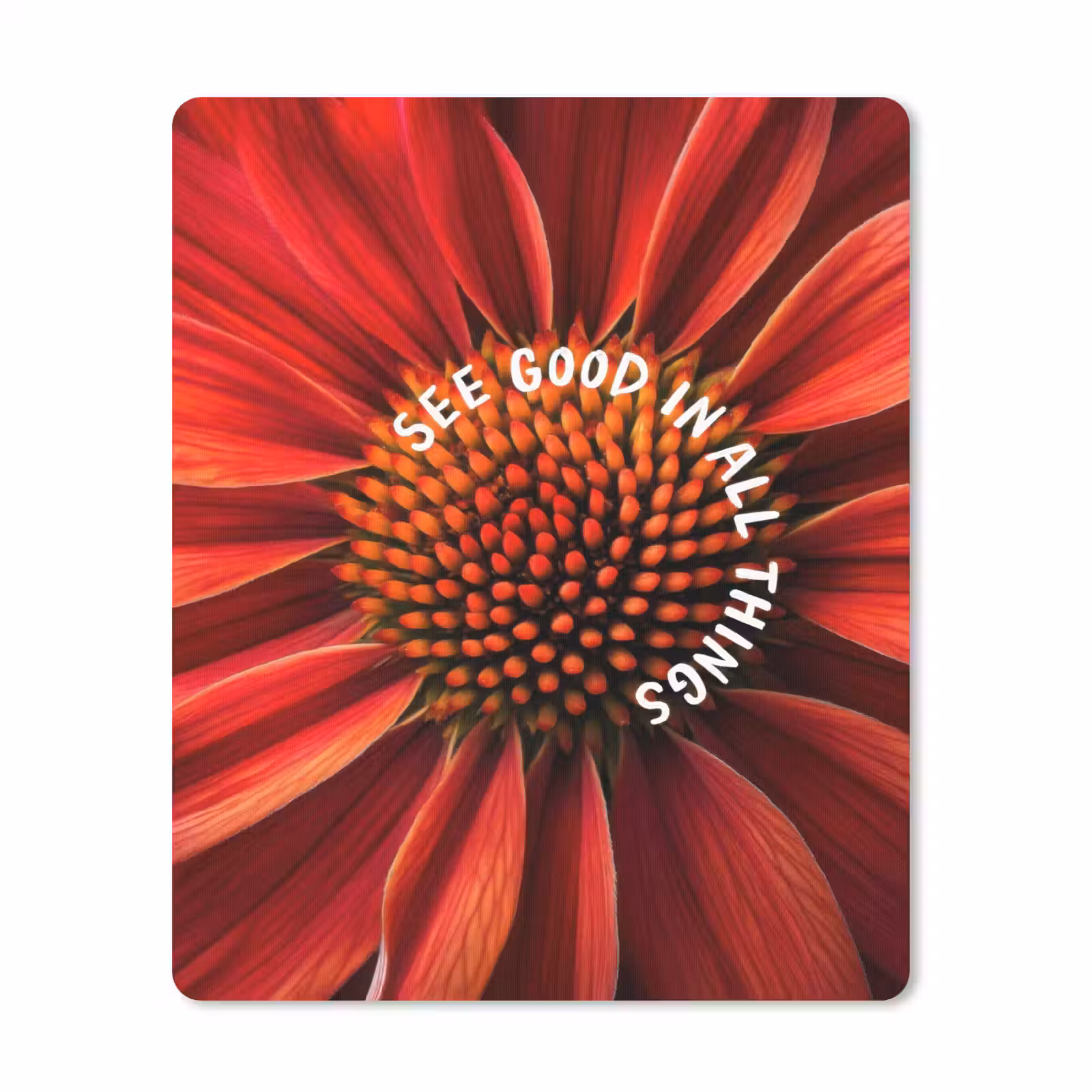 Muismat - Close up - Bloem - Quote - Rood — 1
