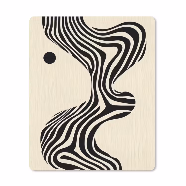 Muismat - Beige - Lijnen - Golvend - Abstract — 1