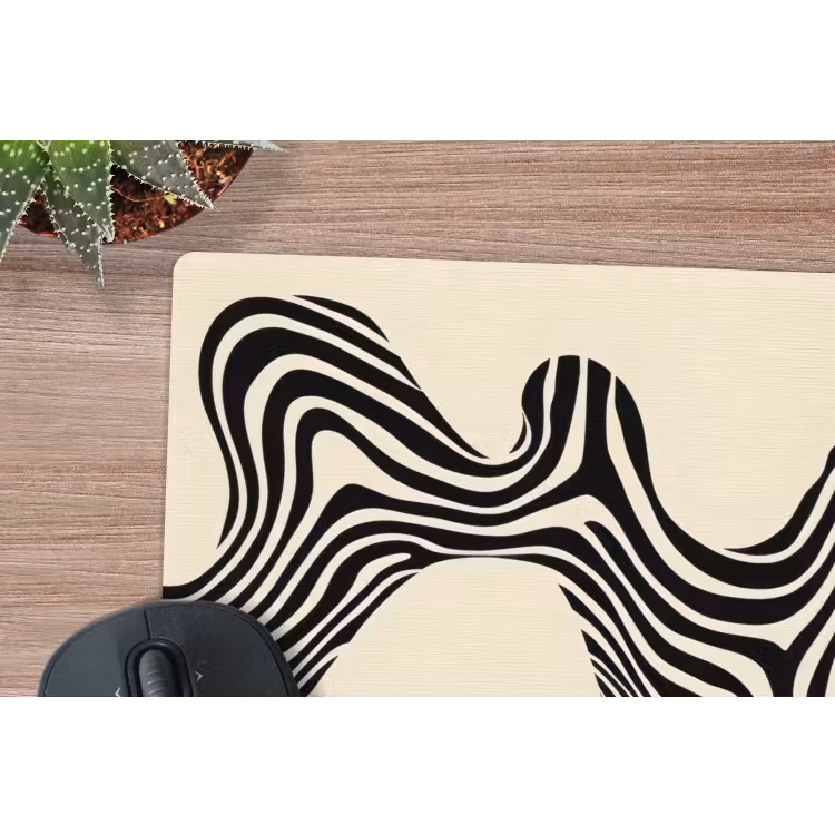 Muismat - Beige - Lijnen - Golvend - Abstract — 5