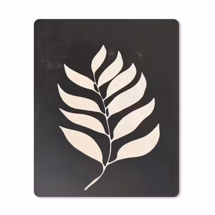 Muismat - Blad - Wit - Minimalistisch — 1