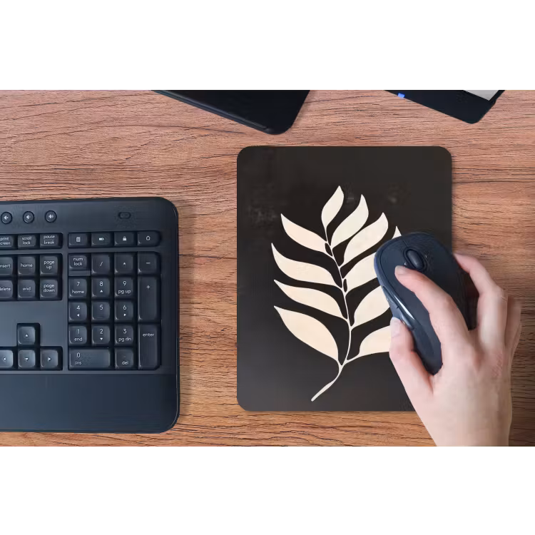Muismat - Blad - Wit - Minimalistisch — 3