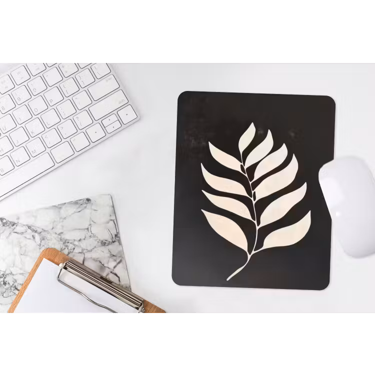Muismat - Blad - Wit - Minimalistisch — 4