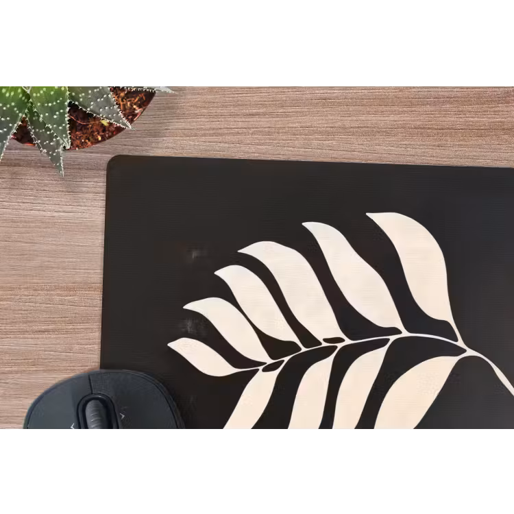 Muismat - Blad - Wit - Minimalistisch — 5