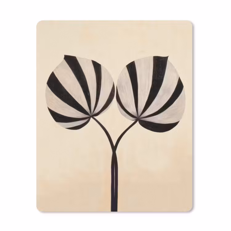 Muismat - Bladeren - Gestreept - Stengel - Beige — 1