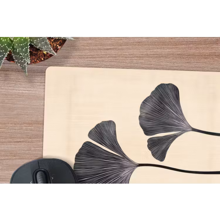 Muismat - Bladeren - Minimalistisch - Zwart — 5