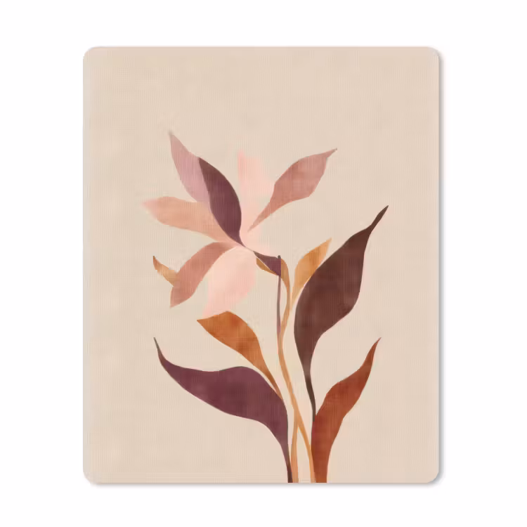 Muismat - Bloemen - Blaadjes - Minimalistisch - Roze — 1