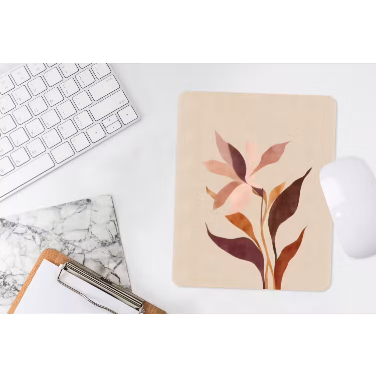 Muismat - Bloemen - Blaadjes - Minimalistisch - Roze — 4