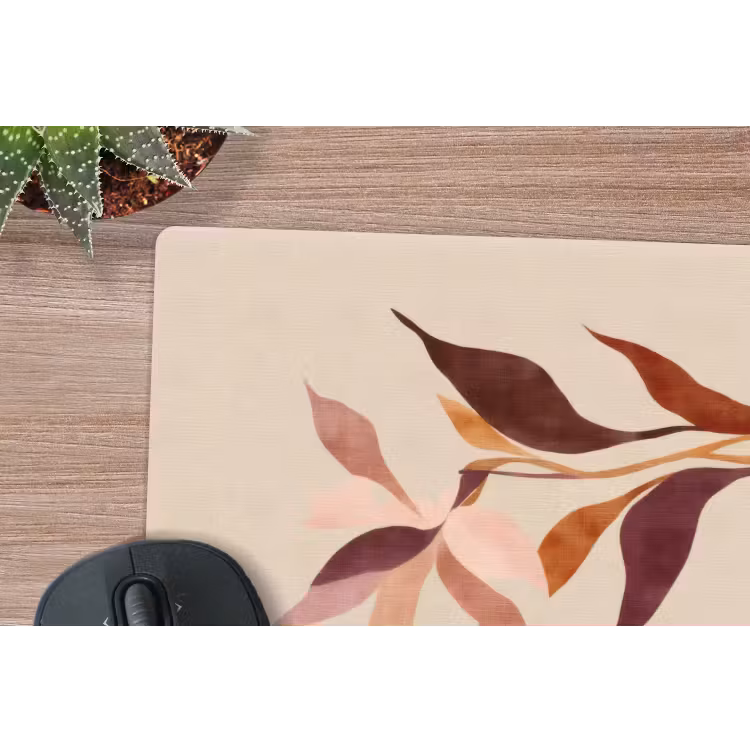 Muismat - Bloemen - Blaadjes - Minimalistisch - Roze — 5