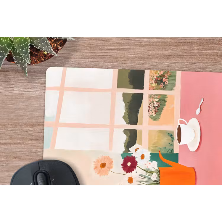Muismat - Bloemen - Koffie - Raam — 5