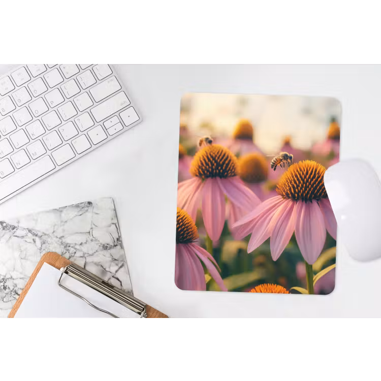 Muismat - Bloemen - Paars - Bijen — 4