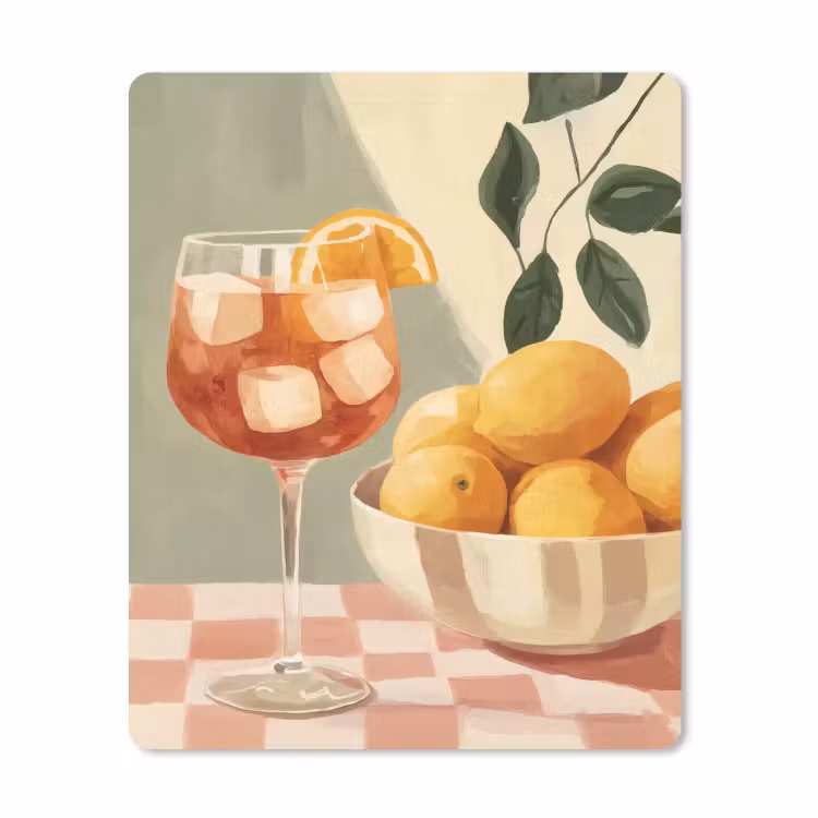 Muismat - Citroenen - Glas - Tafelkleed - Geblokt — 1
