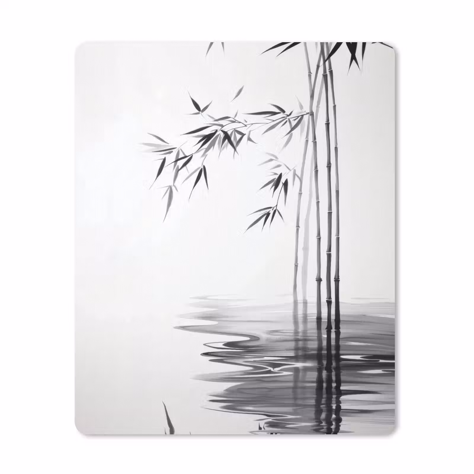 Muismat - Bamboestammen - Water - Minimalistisch - Wit — 1