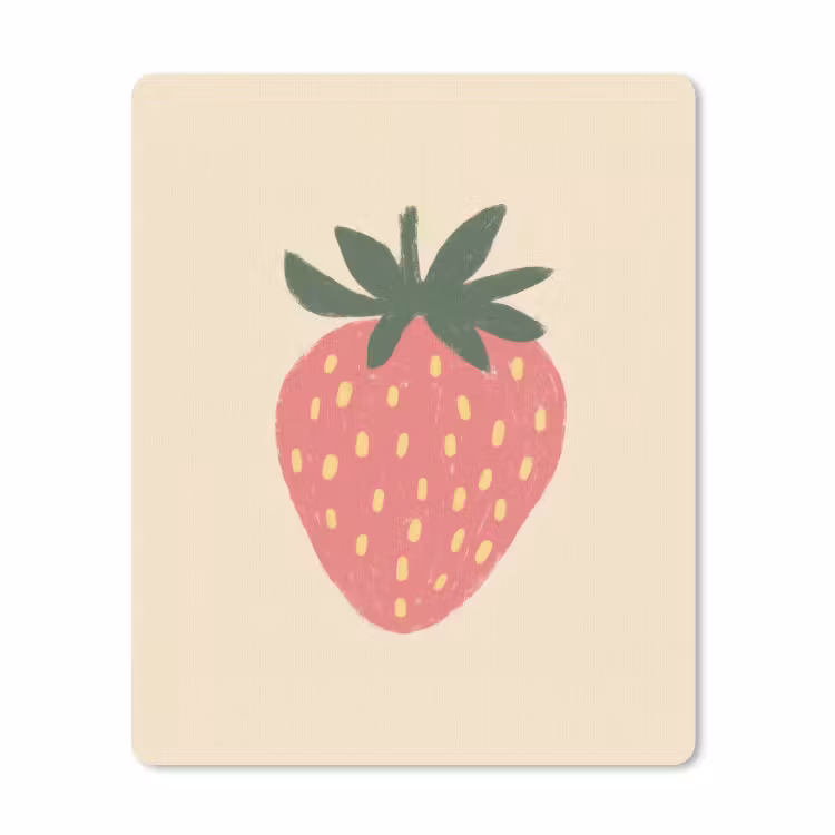 Muismat - Aardbei - Minimalistisch - Rood - Fruit — 1