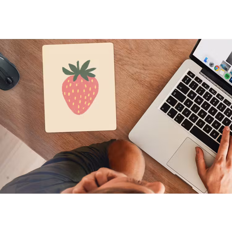 Muismat - Aardbei - Minimalistisch - Rood - Fruit — 2