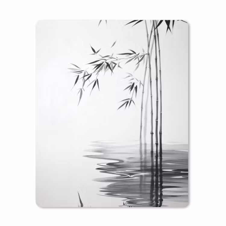 Muismat - Bamboestammen - Water - Minimalistisch - Wit — 1