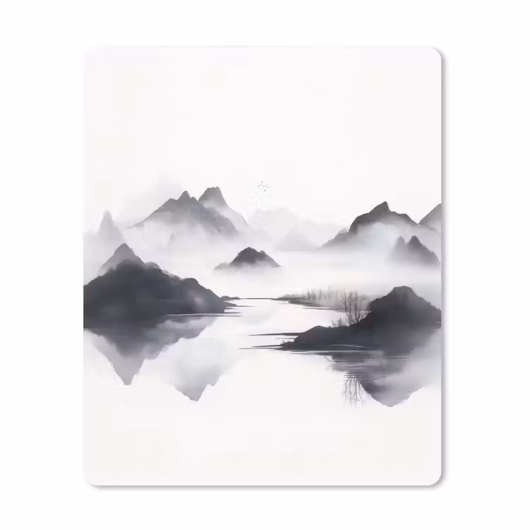 Muismat - Bergen - Mistig - Water - Wit — 1