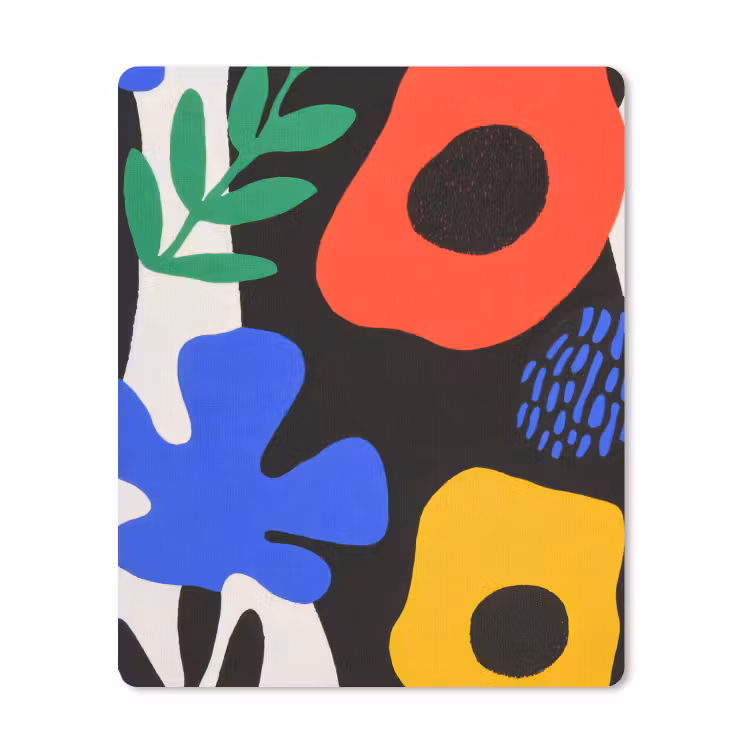 Muismat - Bloemen - Bladeren - Abstract - Zwart — 1