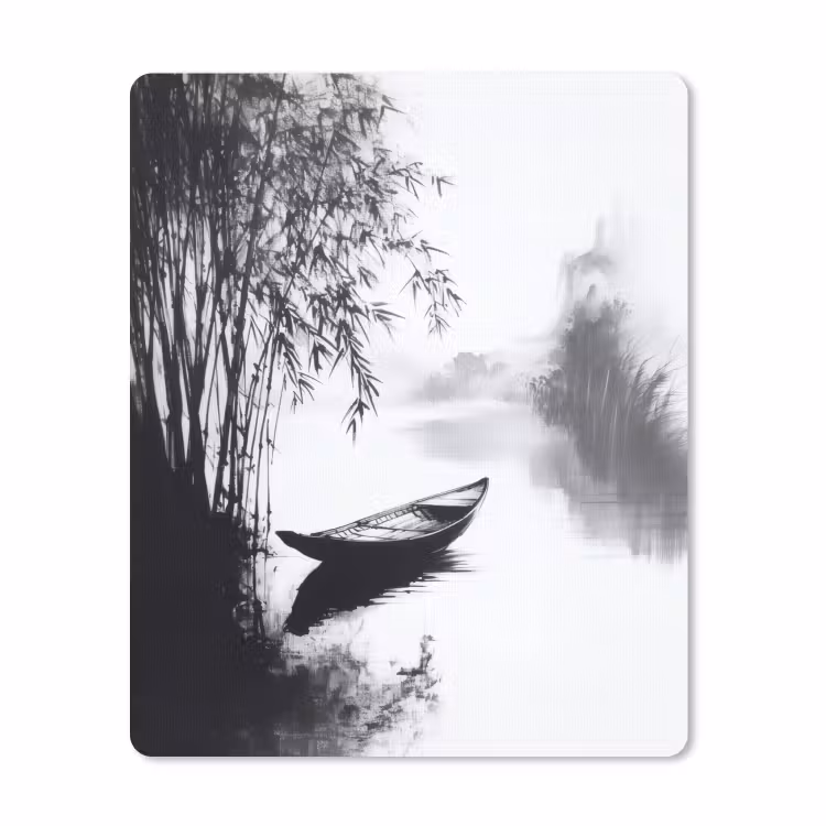Muismat - Boot - Rivier - Bamboe - Wit — 1