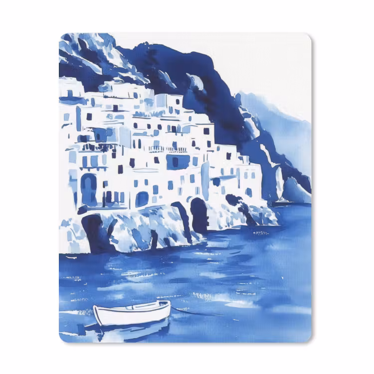 Muismat - Dorp - Rotswand - Roeiboot - Water — 1