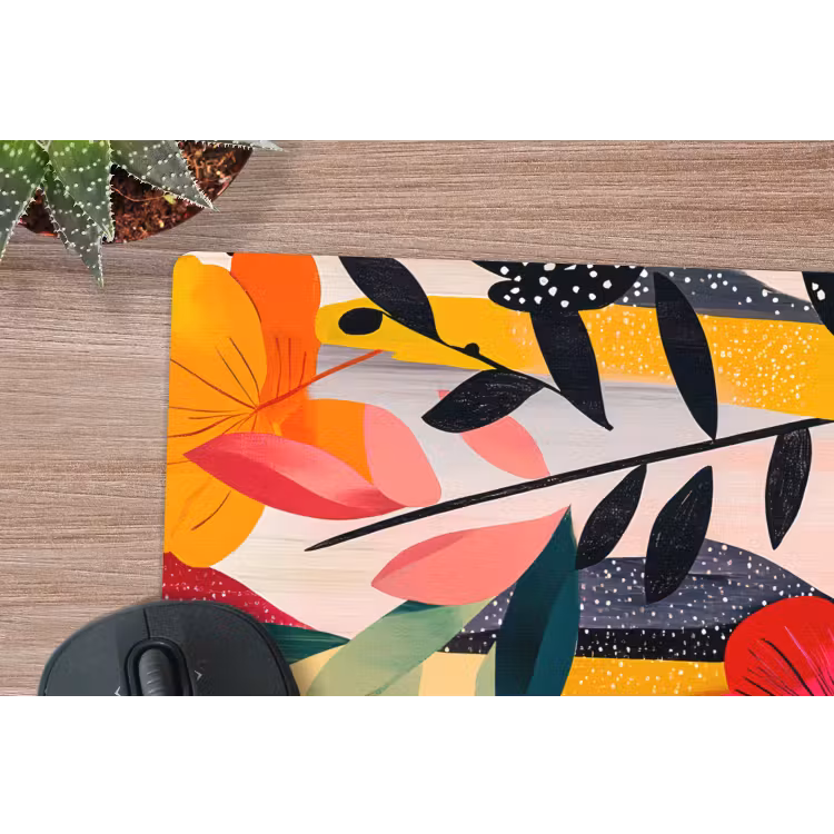 Muismat - Bloemen - Bladeren - Abstract - Kleurrijk — 5