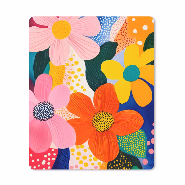 Muismat - Bloemen - Kleurrijk - Stippen — 1