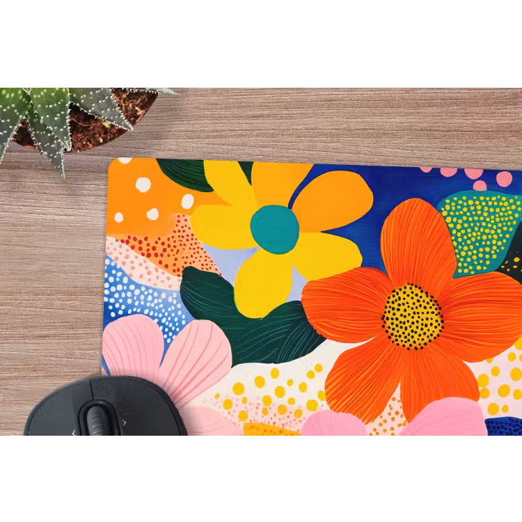 Muismat - Bloemen - Kleurrijk - Stippen — 5