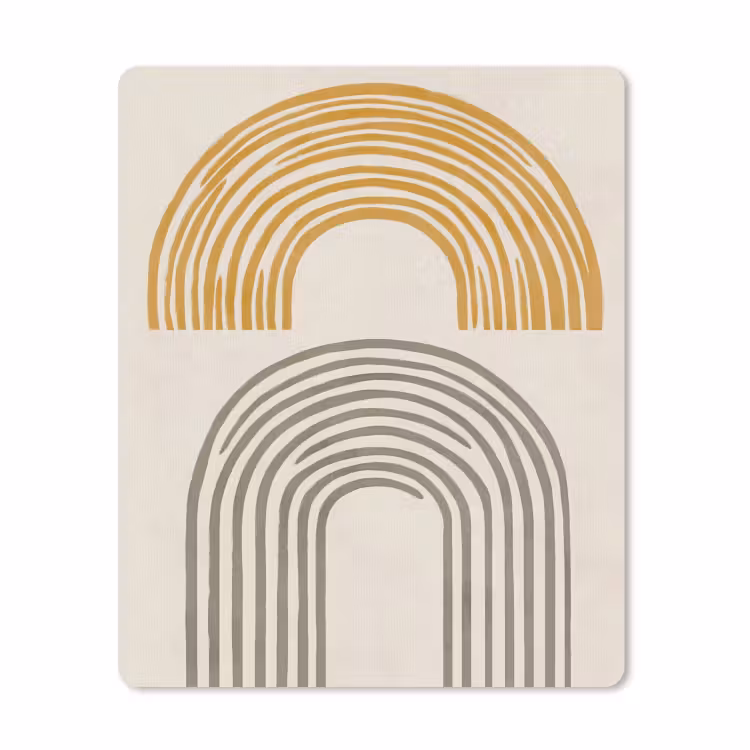Muismat - Bogen - Lijnen - Oranje - Minimalistisch — 1