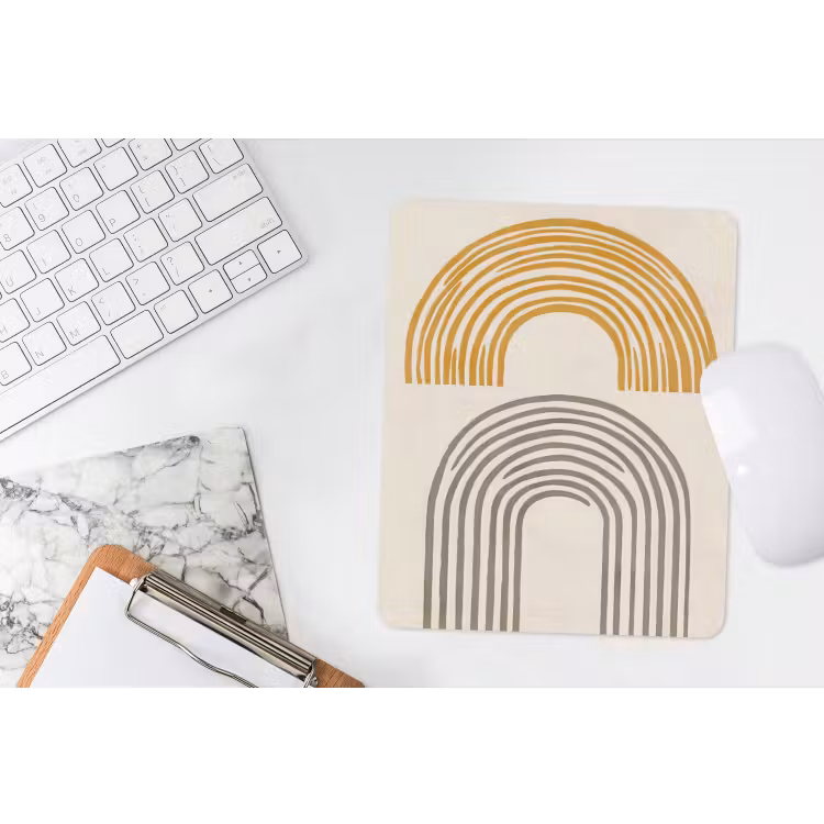 Muismat - Bogen - Lijnen - Oranje - Minimalistisch — 4