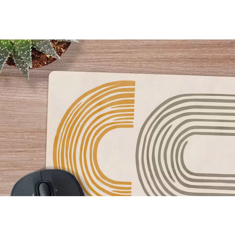Muismat - Bogen - Lijnen - Oranje - Minimalistisch — 5
